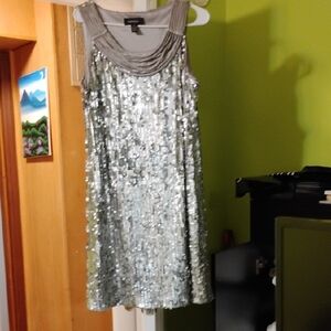 Glamorous Silver Sequin Mini Dress